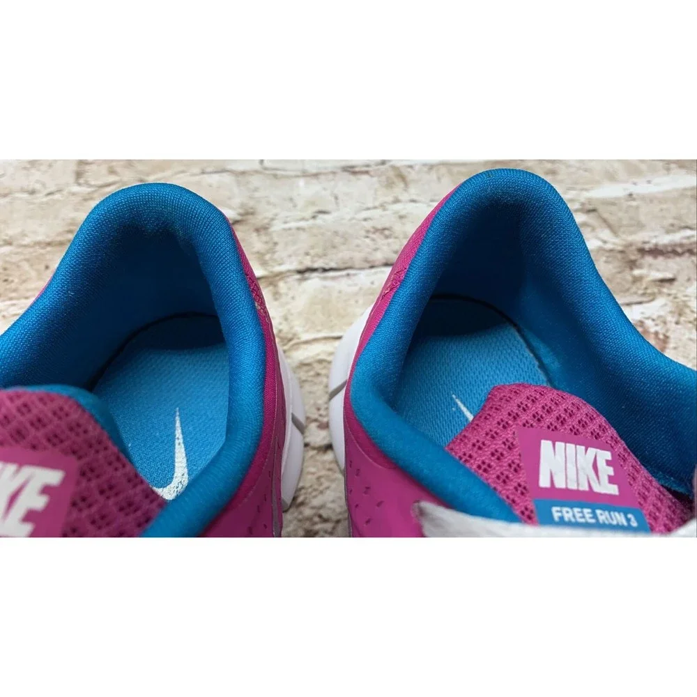Nike Youth Free Run 3 Pink Athletic Sneaker MN# 512098-602 US Size 5Y Preowned